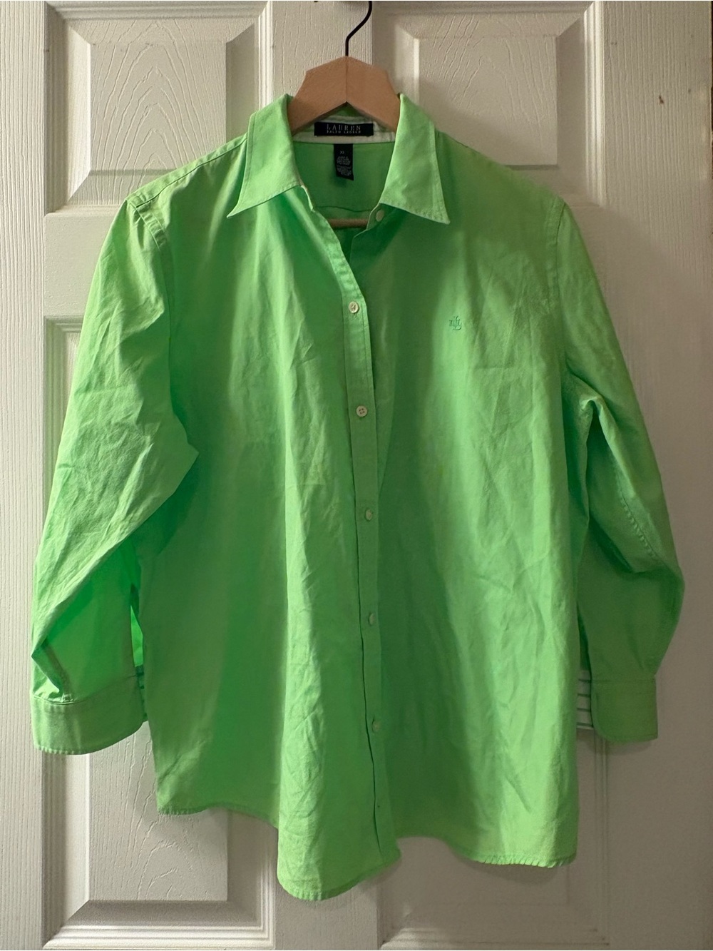Ralph Lauren Men's Bright Lime Green Button-Down Shirt